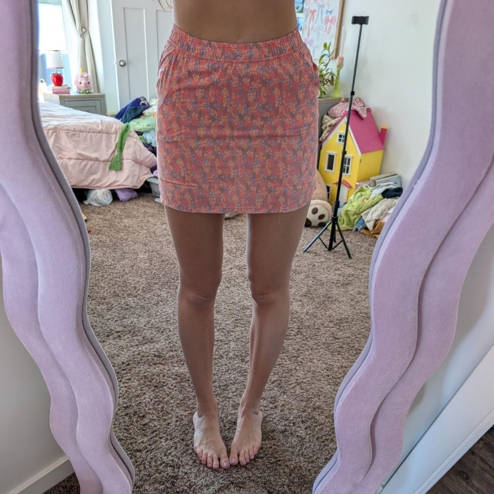 Girly Pink and Orange Workout Skirt Size Small